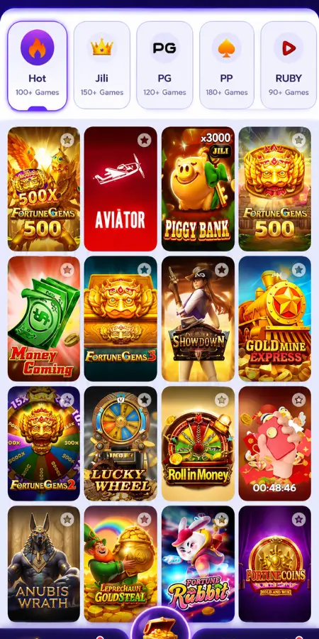 883V Game home screen showing entertainment games on Android