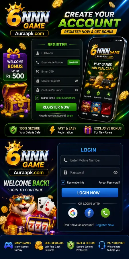 6NNN Game register and login guide for Android users in Pakistan