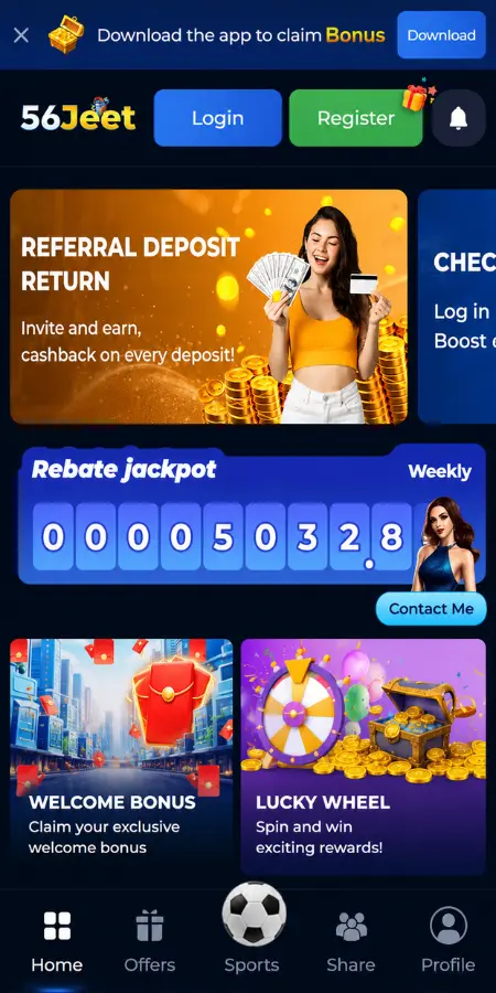 56Jeet Game Offers and Promotions Page