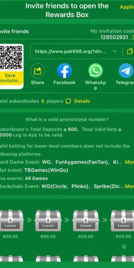 
PAK998 Game invite friends rewards page Pakistan 2026