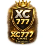 XC777 Game logo with premium gold shield and crown design